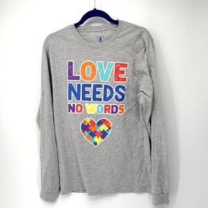 Autism Speaks Long-Sleeve Tshirt Love Needs No Words Medium Awareness